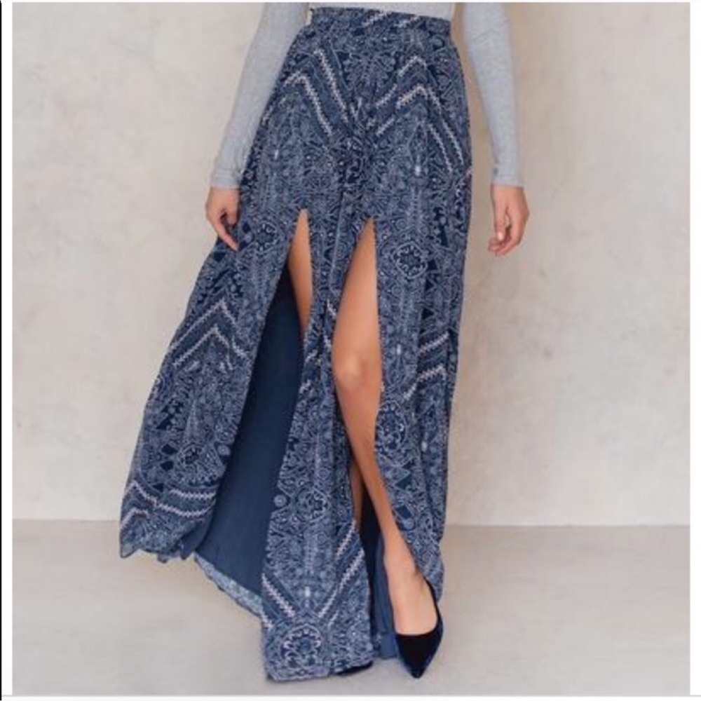 The Jetset Diaries Moroccan Print Split Maxi Dress Size L